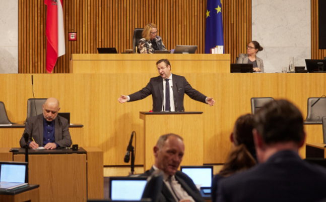 FPÖ-Bildungssprecher Hermann Brückl im Parlament.