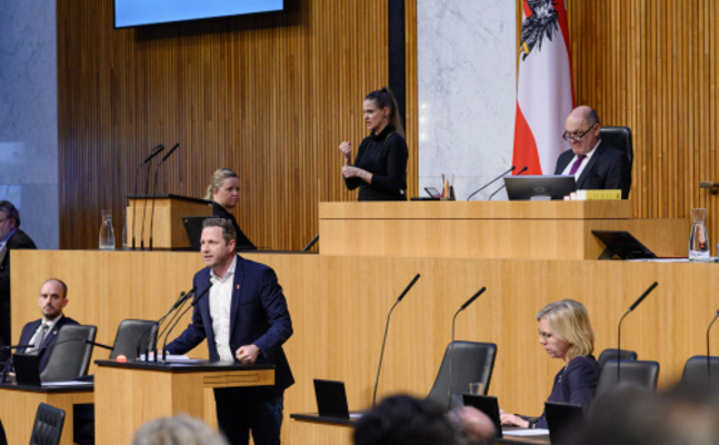 FPÖ-Generalsekretär Michael Schnedlitz im Parlament.