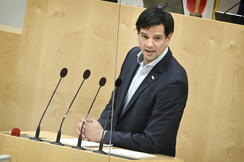 FPÖ-Sicherheitssprecher Hannes Amesbauer im Parlament.