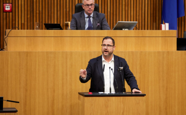 FPÖ-U-Ausschuss-Fraktionsführer Christian Hafenecker im Parlament.