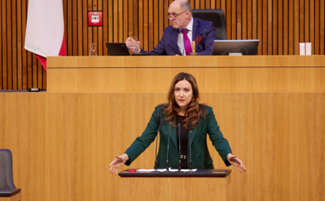 FPÖ-Sportsprecherin Petra Steger im Parlament.