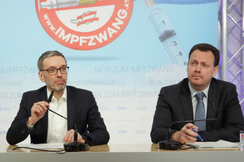 FPÖ-Bundesparteiobmann Herbert Kickl (l.) und -Gesundheitssprecher Gerhard Kaniak.