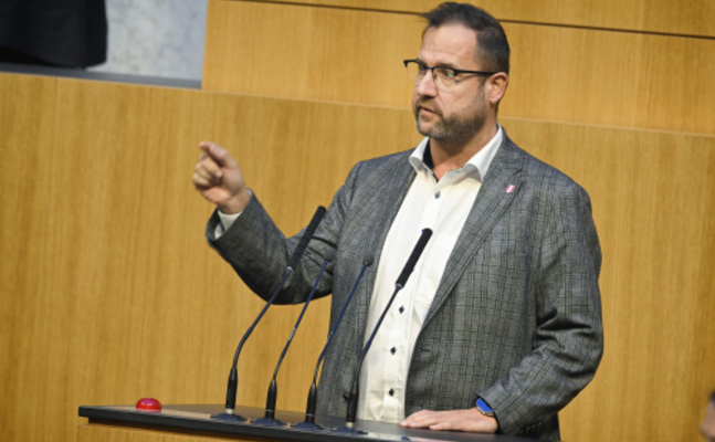 FPÖ-Verkehrssprecher Christian Hafenecker im Nationalrat.