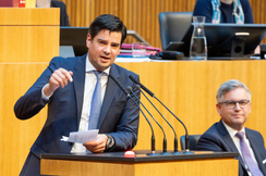 FPÖ-Mandatar Hannes Amesbauer im Parlament.