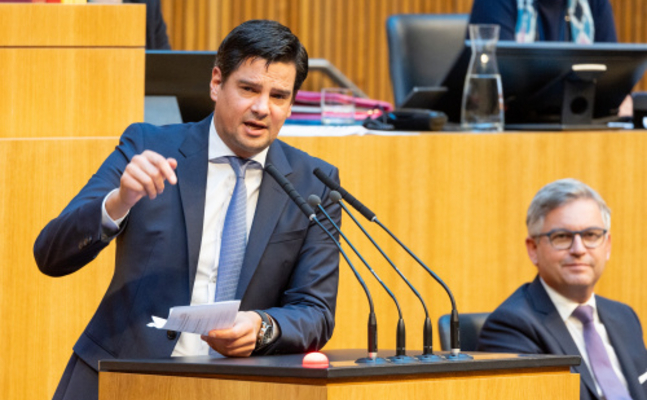 FPÖ-Mandatar Hannes Amesbauer im Parlament.