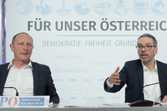 FPÖ-Wirtschaftssprecher Axel Kassegger (l.) und -Bundesparteiobmann Herbert Kickl.