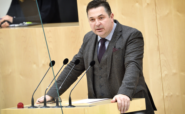 FPÖ-Nationalratsabgeordneter Christian Ries im Plenum.