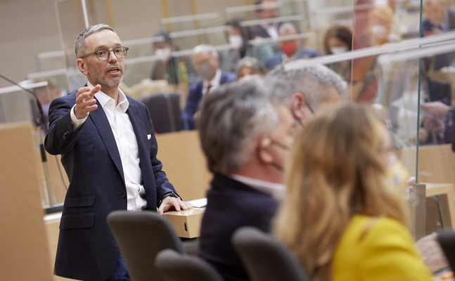 FPÖ-Bundesparteiobmann Herbert Kickl im Nationalrat.